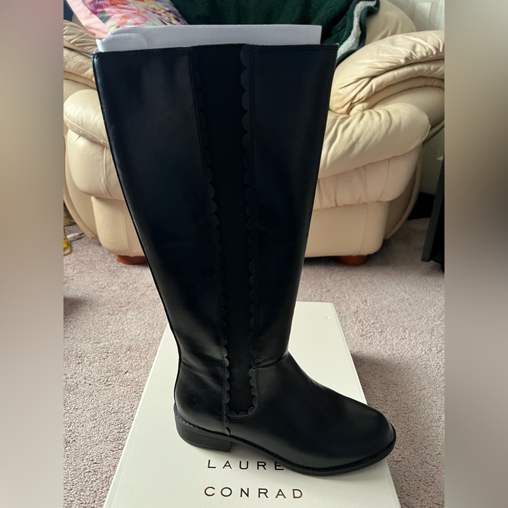 Lauren Conrad black wide calf boot new in original box